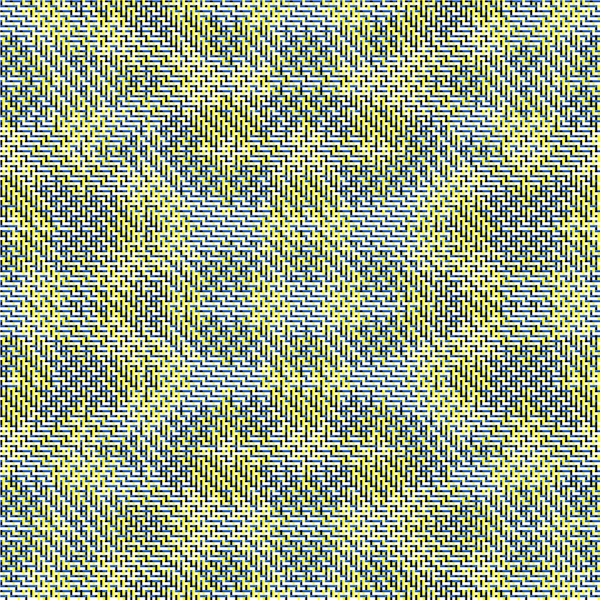 Pattern with black and yellow warp, blue and white weft