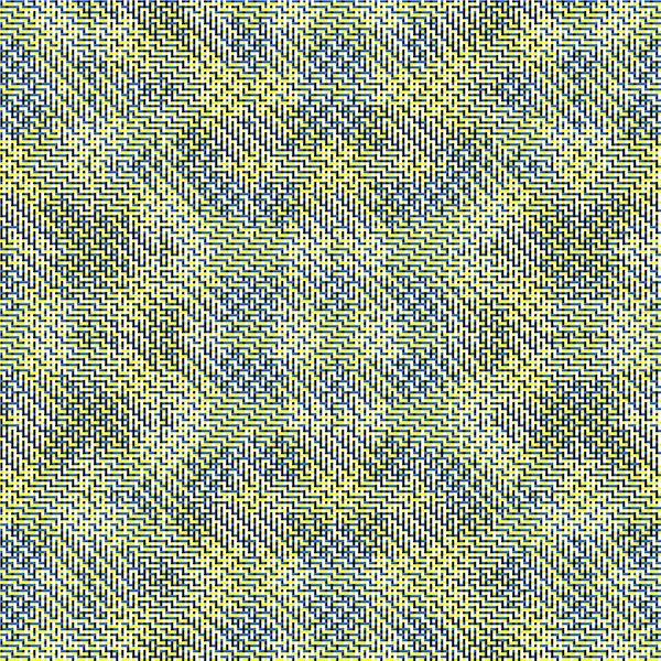 Pattern with black and white warp, blue and yellow weft