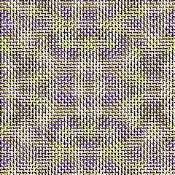 Pattern with black and white warp, purple and lime weft
