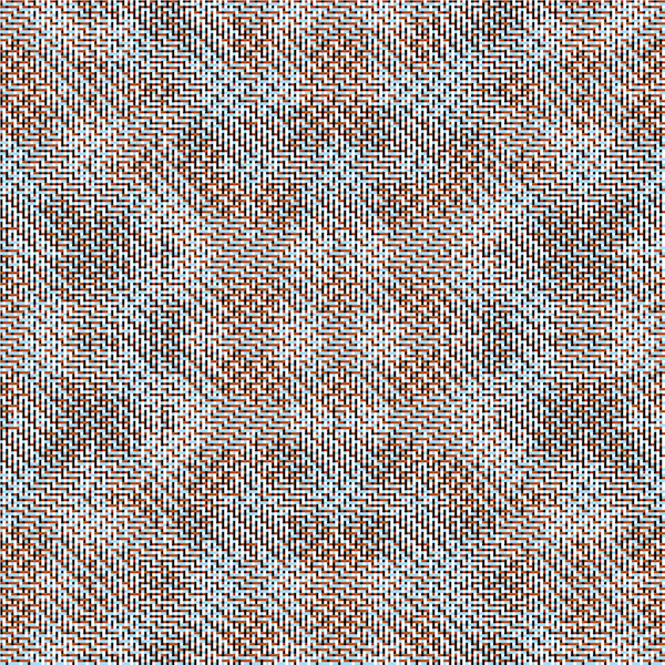 Pattern with black and white warp, brown and pale blue weft