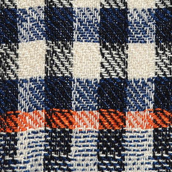 Fraction scarf - blue with orange stripe